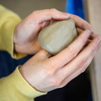 Rebecca Brown working in her studio 2019